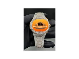 Reloj de Lujo Miyota Deportivo Retro con Diamantes, 42 mm, Acero Inoxidable, Analógico, de Cuarzo, para Hombre, Cristal, Botón de Presión, Cierre Oculto - Product Image 1