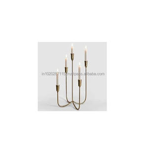 Candelabros decorativos de metal de hierro forjado con detalles de cristal ideales para Bodas de lujo y decoración de escenario de recepción - Product Image 1