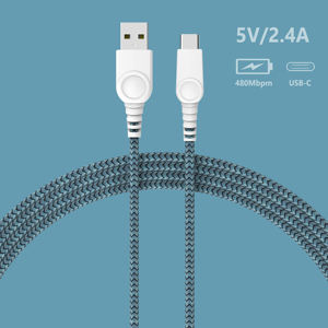 Câble USB-A vers USB-C tressé en nylon/PVC de qualité supérieure pour la charge et la synchronisation des téléphones portables et des batteries externes, certifié RoHS/REACH MH888 - Product Image 5