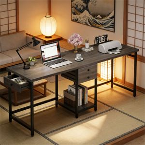 Scrivania per Computer da Ufficio per Due Persone con 2 Cassetti per Studio o Uso Domestico - Product Image 1