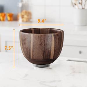 Bol mélangeur de remplacement en bois fait main au design moderne pour batteur KitchenAid – Idéal pour les anniversaires et les cadeaux de pendaison de crémaillère - Product Image 3