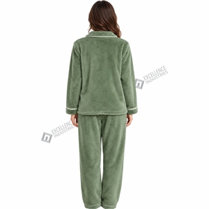 Pijamas de Polar Suave para Mujer de la Mejor Calidad, Ropa de Dormir Cálida de Invierno de Dos Piezas, Conjunto de Ropa de Casa de Manga Larga - Product Image 3