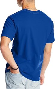 T-shirt bleu Clush Industries personnalisé avec logo, coupe carrée, col rond, 300 GSM, streetwear, coupe courte, 100 % coton, coupe classique, poids lourd - Product Image 2