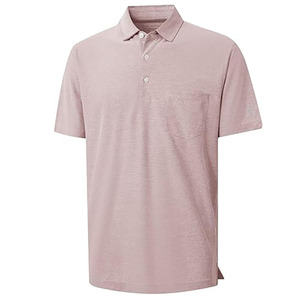 Polo de Manga Corta para Hombre, Color Rosa Bebé, Estilo Casual, Liso, Tejido Transpirable, Logotipo Personalizado, OEM, ODM Disponible - Product Image 1