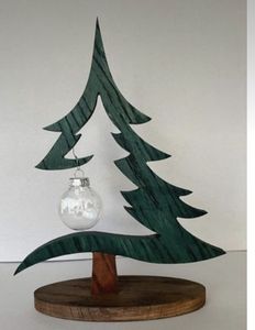 Décoration d'arbre en bois moderne artisanale, écologique, taille personnalisable, forme de cône traditionnelle, grain de bois naturel, ornement de Noël - Product Image 4