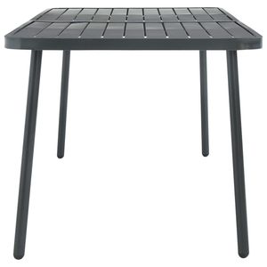 Gris oscuro 70,9 "x 32,7" x 28,3 "Mesa de patio de acero para uso en exteriores - Product Image 3