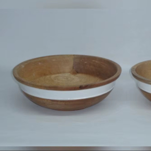 ชามไม้ดีไซน์หรูหรา ชามไม้มะม่วง ชามไม้กระถินณรงค์ ชามไม้ ชามสลัด ชามเสิร์ฟ ภาชนะบนโต๊ะอาหาร ราคาสุดคุ้ม - Product Image 1