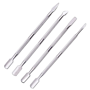 Grattoir et repousse-cuticules triangulaires double face en acier inoxydable pour dépose de vernis gel – Outils de qualité supérieure pour grossistes - Product Image 1