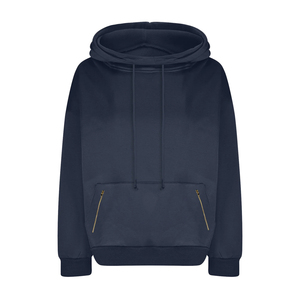 Vente en gros de sweats à capuche pour femmes en coton coupe-vent, design uni à col rond, manches longues, doux, classiques, en polaire - Product Image 3