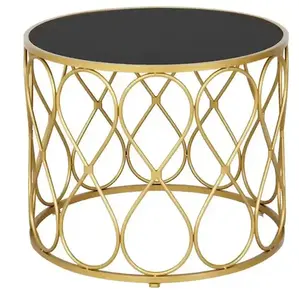 Table d'angle de qualité supérieure, forme ronde avec plateau en bois, couleur rouge, table d'angle moderne, table basse hexagonale en marbre moderne - Product Image 2