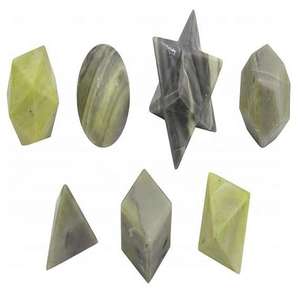 Set de Geometría Sagrada Serpentine de 7 Piezas, Feng Shui, Sólidos Platónicos, Cristales Curativos, Gemas, Rocas de Reiki, Minerales de Jade Hechos a Mano - Product Image 1