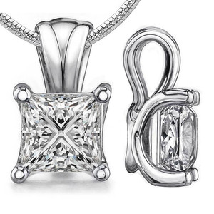 Luxury Yellow Princess Cut Lab Grown Diamond Pendant for Women 10K 14K 18K Solid Gold Halo <b>Necklace</b> Fine Jewelry Wedding Gift - Product Image 1