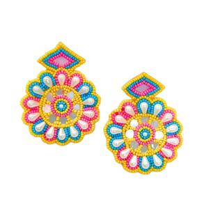 Handmade Beaded Embroidery Stylish Glass Juice Statement Earring Fancy Beautiful Design <b>Top</b> Trendy Premium By Hiba Enterprises - Product Image 2