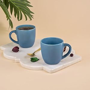 Chic Blue Glossy Ceramic <b>Tea</b> <b>Cup</b> <b>Set</b> of 6 - Product Image 2