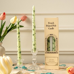 Élégante bougie artistique en cire d'abeille naturelle imprimée de 25 cm pour mariage, dîner, table, fête, décoration intérieure et événements - Product Image 3