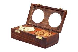 Factory Custom Craft Eco-Friendly Polished Natural Wood Dried Fruit <b>Box</b> Luxury Candy Snacks Storage Case/Holders Customised Logo - Product Image 3