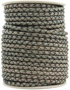 Cordon en cuir tressé fantaisie de haute qualité, idéal pour la fabrication de bijoux, disponible en 3 mm, 4 mm, 5 mm, 6 mm, pour bracelets. - Product Image 1