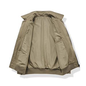 Men's <b>Jacket</b> Solid Color Zipper Closure Casual Autumn Wear Windproof Turn-down Collar Regular Fit - Product Image 4