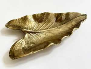 Silver Metal Leaf Serving Tray Textured Oval Fruit <b>Platter</b> Luxury Key Catchall Dish Table Centerpiece Snack Bowl Holder - Product Image 4