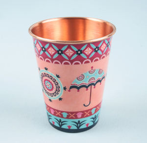 Abstract Print Copper Tumbler <b>Pastel</b> Botanical Water Glass Modern Art Drink Cup <b>Decorative</b> Beverage Gift Home Tableware - Product Image 5