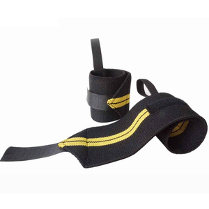 Yellow Stripe Wrist <b>Wraps</b> Adjustable Thumb Loop Wrist Support Straps Weightlifting Powerlifting Gym Training Fitness Sports - Product Image 4
