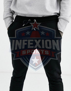 <b>Men's</b> Black Sweatpants Elastic Waist Side Pockets Casual <b>Stretch</b> Cotton Spandex Midweight Autumn Wear - Product Image 3