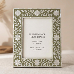 Mother Of Pearl Photo <b>Frame</b> Handmade Natural <b>White</b> Shell Inlay Picture <b>Frame</b> OEM ODM Customized Size Desktop Decorative <b>Frame</b> - Product Image 2