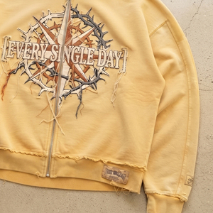 Men's/Women's Oversized <b>Hoodie</b> Embroidered Streetwear 500 Gsm French Terry Fleece Zipper Baggy Windproof Breathable <b>Hoodie</b> - Product Image 4