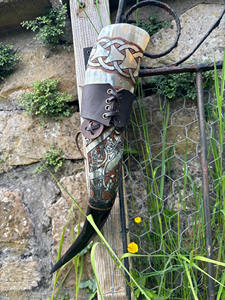 400ml de capacidad tallado vikingo beber cuerno Original genuino antiguo vikingo cuerno nuevo estilo beber cerveza cuerno Falak World Export - Product Image 2