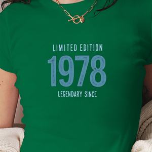 Légendaire t-shirt court à la mode pour femmes design édition limitée 1978 - Product Image 1