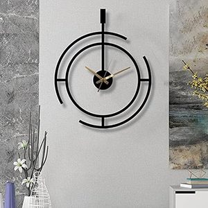 Modern Minimalist Black Metal Wall <b>Clock</b> with Gold Hands Contemporary Geometric Silent Wall <b>Clock</b> for Living Room Office & Home - Product Image 2