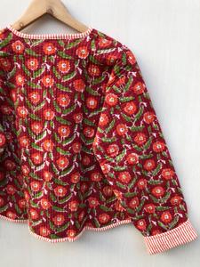 Kantha <b>Jacket</b> Boho Style Women's Cotton Block Printed <b>Quilted</b> Handmade <b>Jackets</b> with Floral <b>Pattern</b> Button Closure for <b>Jacket</b> - Product Image 4