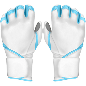 Custom Cabretta <b>Leather</b> Baseball Batting Gloves Long <b>Cuff</b> Extended <b>Wrist</b> Protection Batting Gloves - Product Image 1