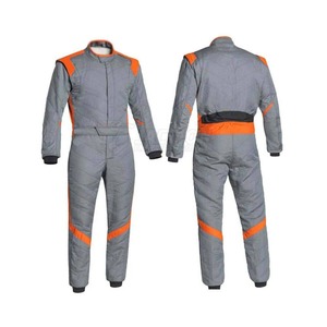 Combinaison de course moto ignifuge à manches longues pour homme, grise, bicolore, toutes saisons - Product Image 1