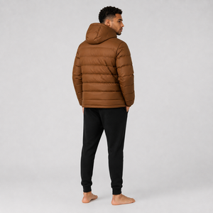 Veste d'hiver matelassée légère en coton avec doublure rembourrée, à capuche zippée, personnalisée, pour homme - Product Image 5
