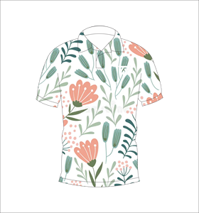 Camisa de Golf de Manga Corta para Hombre, Blanca, con Estampado Floral Botánico, Transpirable, para Vacaciones de Verano - Product Image 1