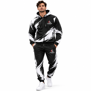 Ensemble de survêtement personnalisé par sublimation pour équipes sportives, vêtements d'entraînement personnalisés avec veste et pantalon, vente en gros d'usine - Product Image 2