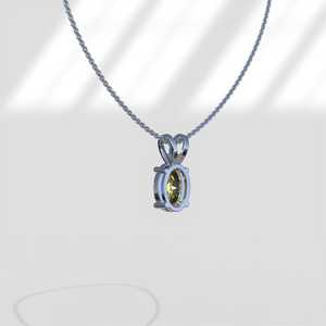 Georgian Oval Cut Moissanite 925 Silver IGI Certified Rhodium Plated Luxury Rope Chain Pendant Necklace for Women - Product Image 3
