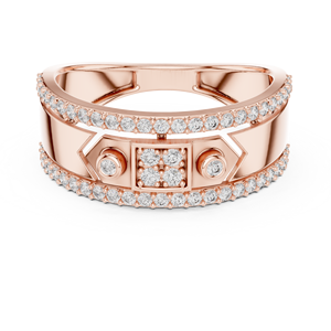 Anillo de Diamantes Cultivados en Laboratorio ROYAL CITADEL, Corte Brillante, Oro Rosa de 18 Quilates, Bañado en Rodio, Diseño Minimalista para Boda o Compromiso - Product Image 1