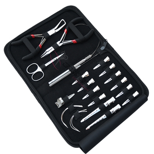 Silver Micro <b>Ring</b> and Installation Hair Extension Tool Bundle with Bead Remover Crimping Plier Pulling Hook and Sectioning <b>Clips</b> - Product Image 1