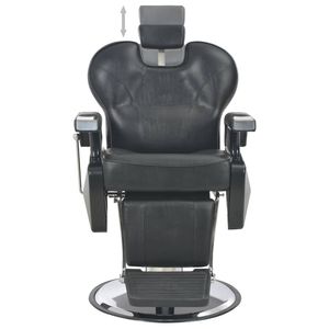Fauteuil de Barbier Noir en Similicuir Métallique avec Mousse Rotative Standard – Nouvelle Catégorie de Produits - Product Image 2