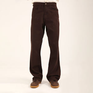 Pantalon en jean pour homme personnalisé, respirant, de haute qualité, marron foncé, taille haute, coupe décontractée, disponible en gros (OEM) - Product Image 6