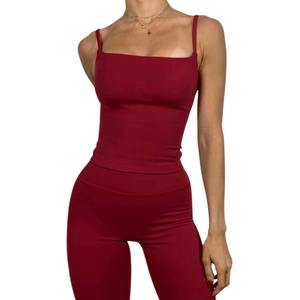 Débardeur de sport côtelé respirant pour femme, grande taille, écologique, sans manches, en spandex délavé, pour fitness et gym, vente en gros sur mesure - Product Image 1