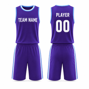 Custom Quick Dry Moisture-Wicking Basketball Jersey Shorts Set Heat-Transfer Printed Personalized Logo Name Number Elastic Waist - Product Image 1