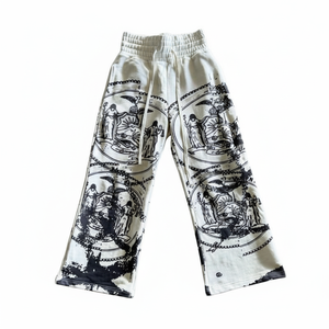 Six Trend Sports Men's Winter Street Wear Custom Screen Printed <b>Oversized</b> Wide Leg Baggy Double Waist Lightweight <b>Jogger</b> Casual - Product Image 4
