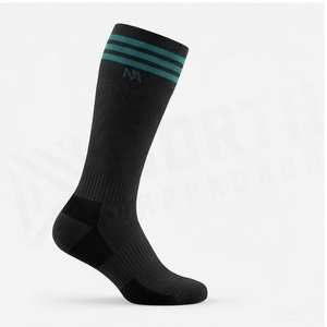 Crew <b>Socks</b> Geometric Pattern Blue <b>Breathable</b> Running <b>Socks</b> for Adults Spring Season - Product Image 3