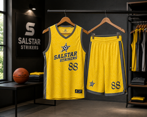 Maillot de basket-ball personnalisé pour homme, en maille, avec fermeture à pression, séchage rapide, polyester, sublimation, impression jaune, col en V, très vendu - Product Image 5