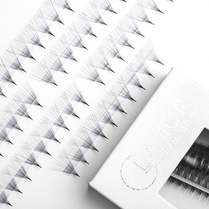 Fourniture du fabricant Extensions de cils Glamour Mega Volume 0.05 0.07mm Cheveux synthétiques Ventilateurs préfabriqués Base mince 12 rangées faites à la main Haute - Product Image 6