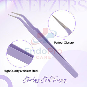 Pinzas de extensión de pestañas de calidad profesional para expertos, pinzas de extensión con agarre suave. - Product Image 2