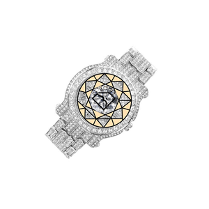 Reloj de Cuarzo Cuadrado de Lujo Personalizado para Hombre, en Oro Amarillo, con Detalles de Moissanita en Acero Inoxidable, Esfera de Cristal de Zafiro, 46 mm, Analógico, Números Romanos - Product Image 3